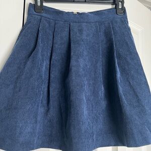 Blue Corduroy Women's Skirt